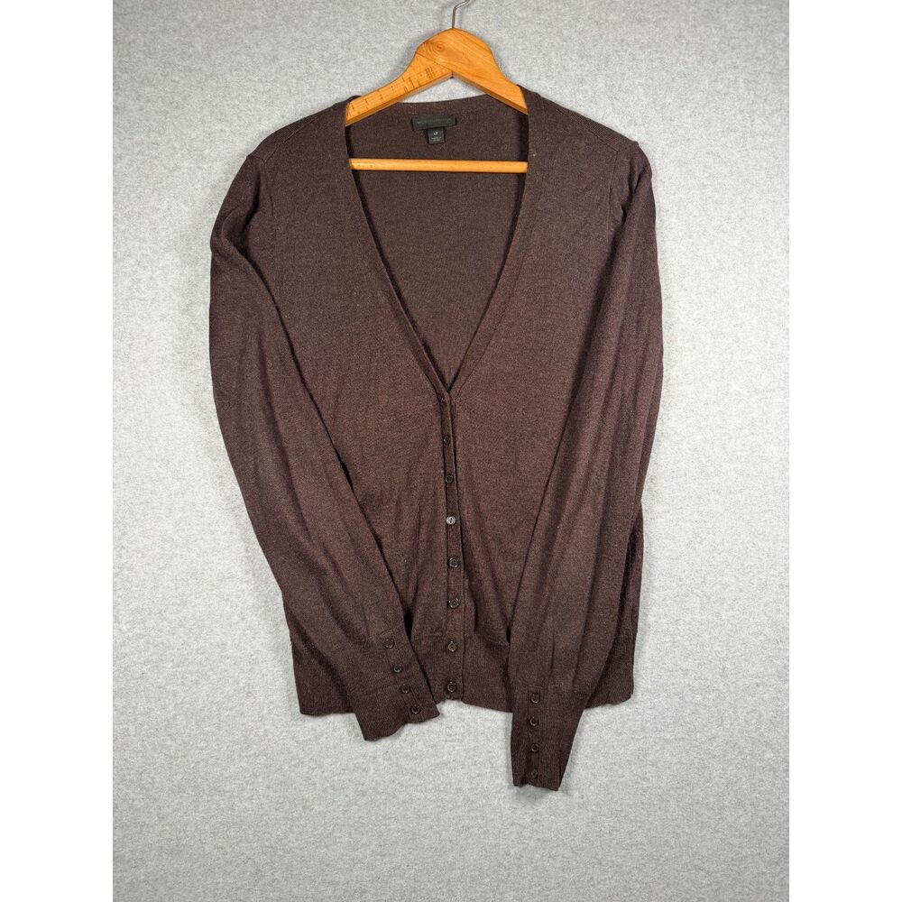 Worthington Women's LT Brown V-Neck Button Front Tall Cardigan Sweater 3919